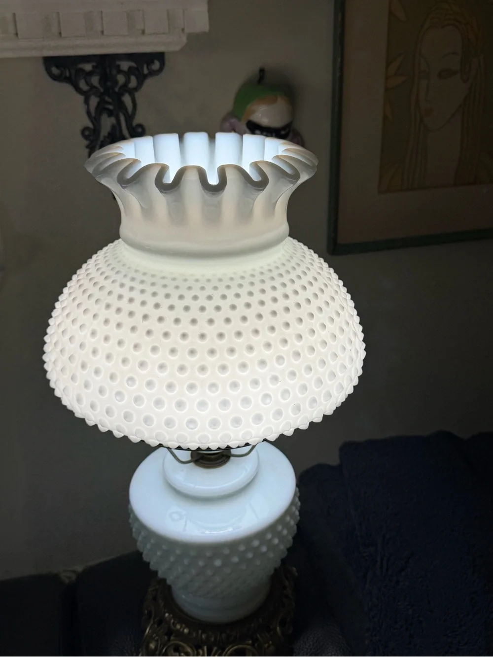 Vintage White Milk Glass Hobnail 